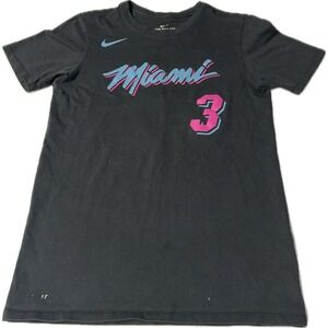 NBA Nike DRI-FIT Dwayne Wade #3 Miami Vice Heat T-Shirt Size S Black